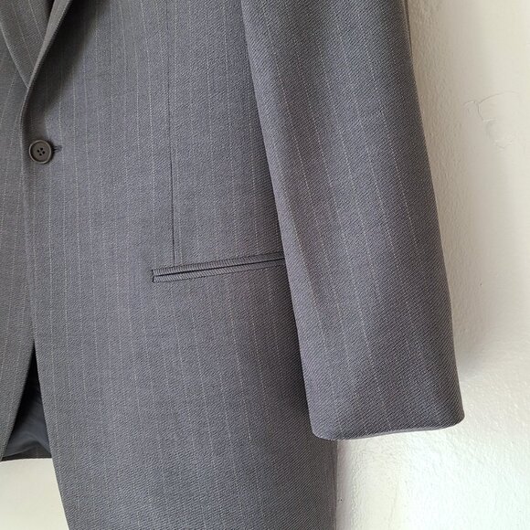 Giorgio Armani Virgin Wool Blazer Made in Italy Size 41 Reg One Button Striped - Picture 6 of 14